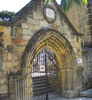 Romanesque and Gothic Doorways of cemetery in Pasai San Pedro